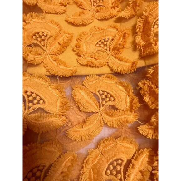 New York &‎ Company Yellow Lace Embroidered Skirt XS Semi-Formal - Picture 7 of 7